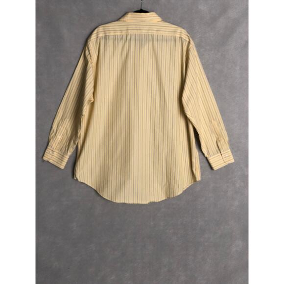 Lauren Ralph Lauren Men's 17 (32/33) Non-Iron Stripe Long Sleeve Shirt Yellow - Picture 5 of 7